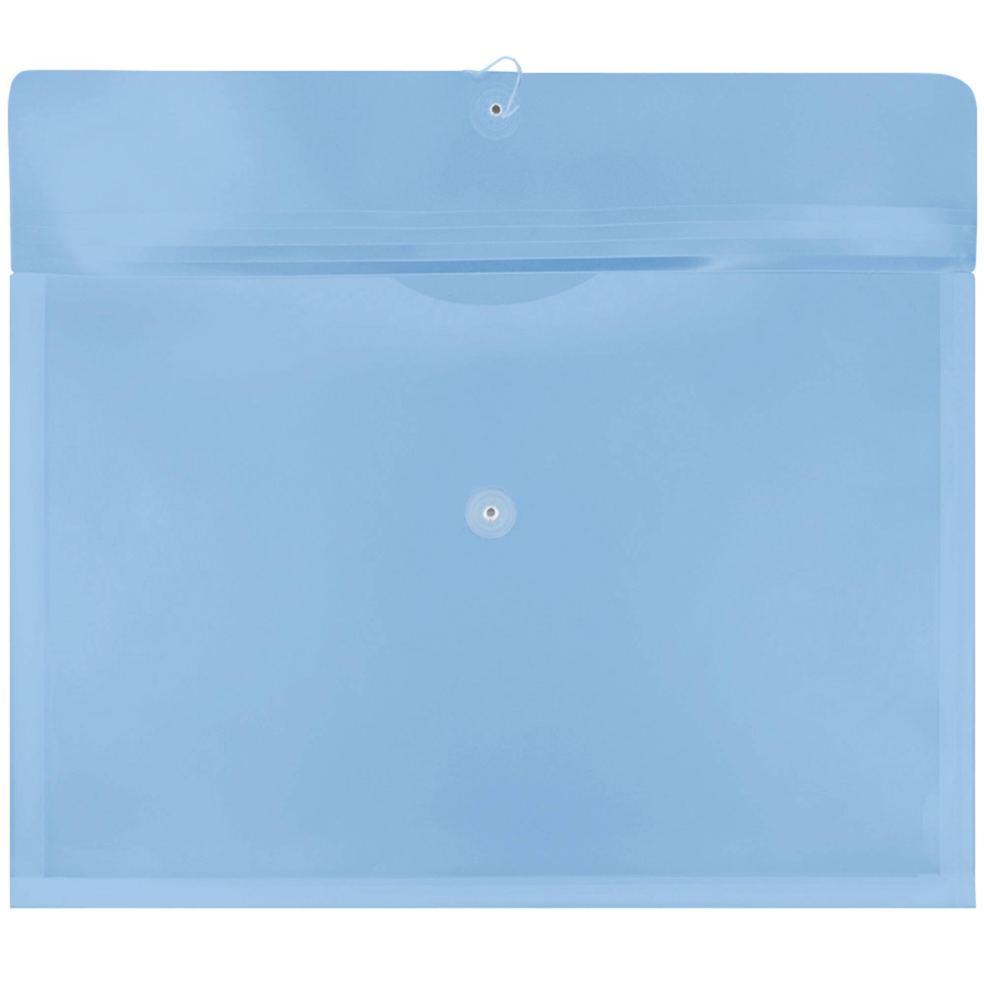 JAM Paper 12" x 18" Blue Button & String Tie Closure Plastic Envelopes, 12ct.